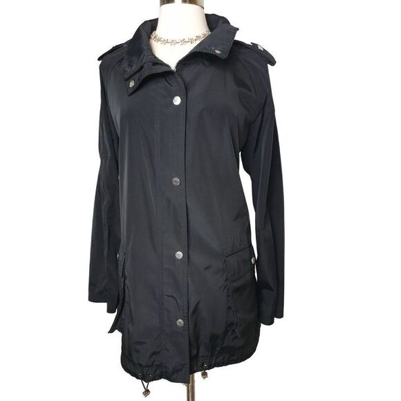 Betsey Johnson Black Lightweight Jacket Full Zip Snap Button Closure Coat XL - Picture 7 of 12